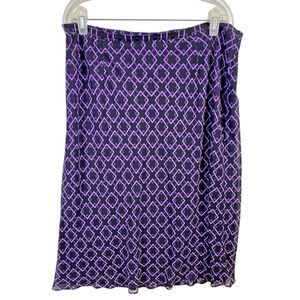 Venezia Jeans Skirt Lane Bryant Size 14 16 Purple Black Print Chiffon Fairy Y2K